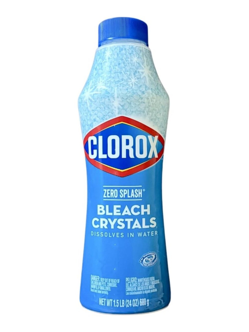 New CLOROX BLEACH CRYSTALS ZERO SPLASH 24 oz. EACH